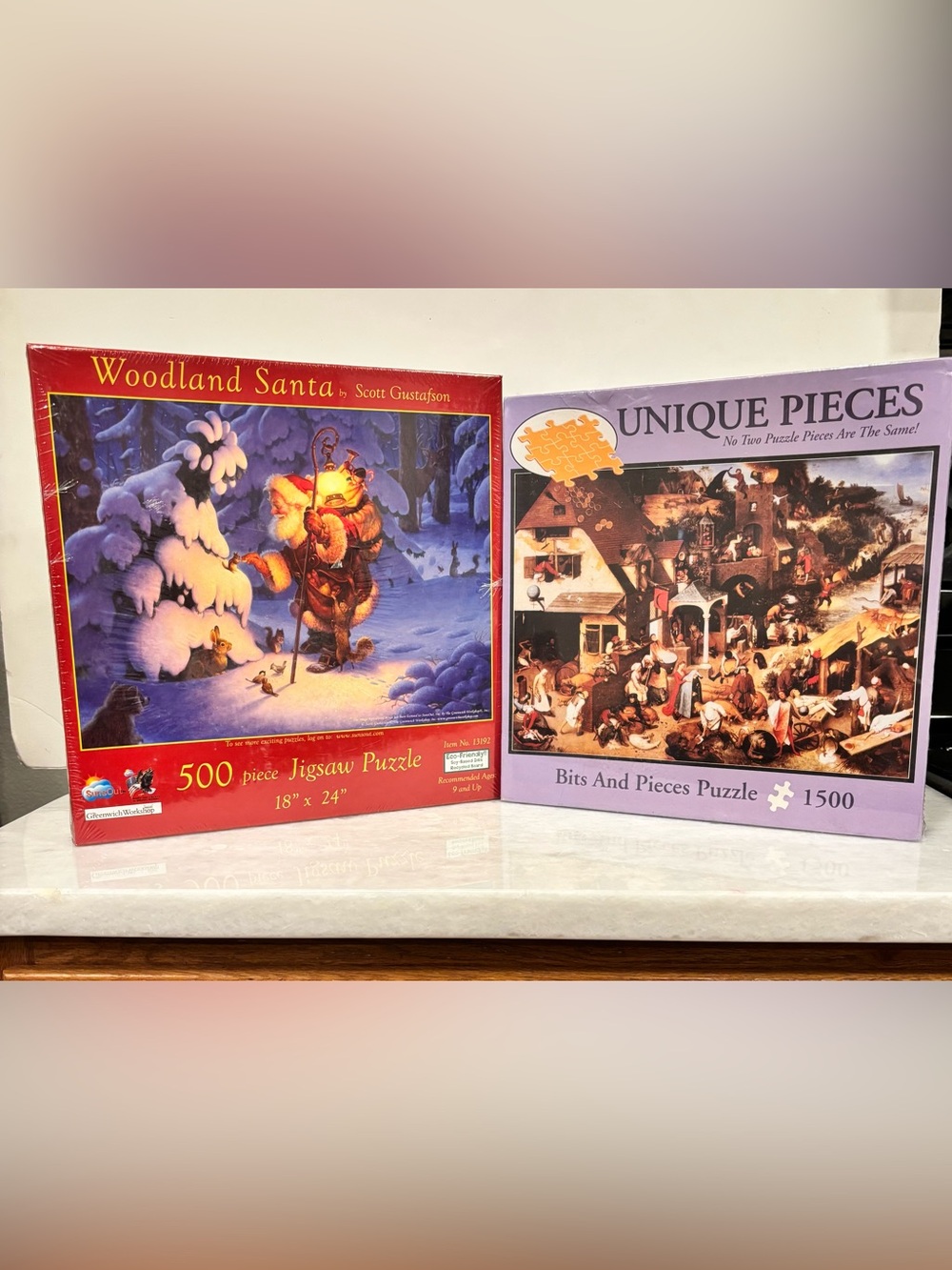 Christmas Gifts 2 Puzzles 1500 pieces and 500 pieces Great Gifts